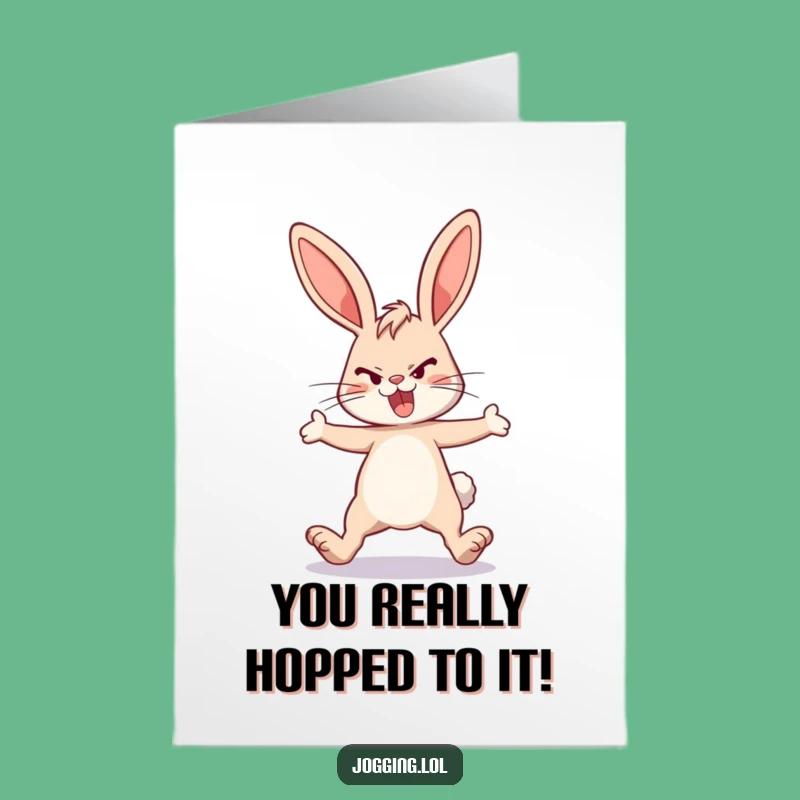 Free Printable Congrats Card: Bunny Leap Downloadable Gift