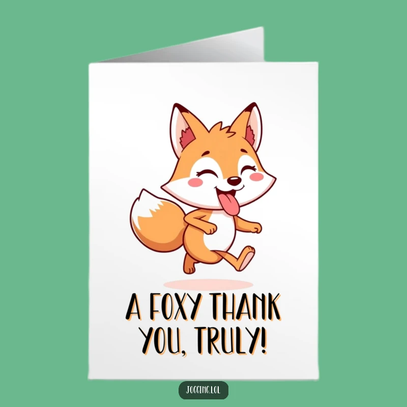 Free Printable Thank You Card: Witty Fox Grin! A Funny Downloadable Gift of Appreciation.