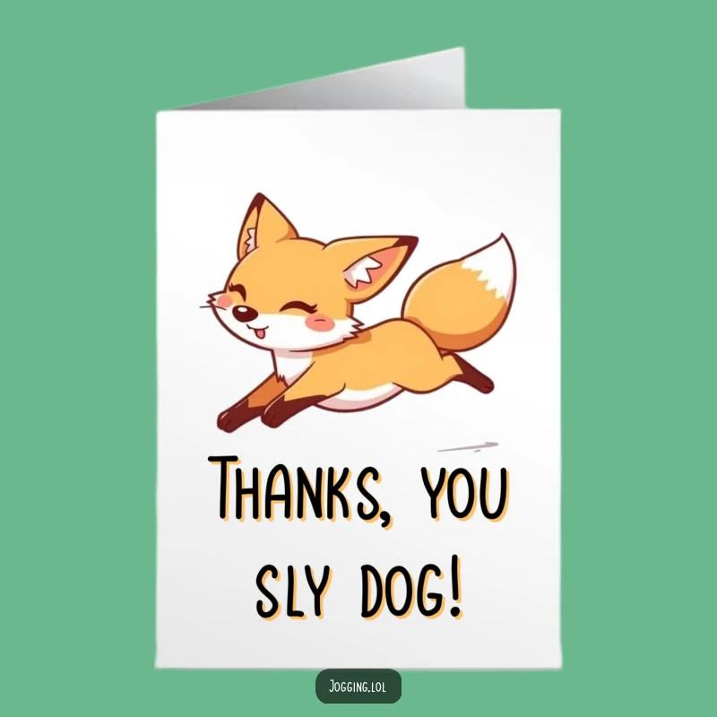 Free Printable Thank You Card: Fox Leap Thank You Downloadable Gift