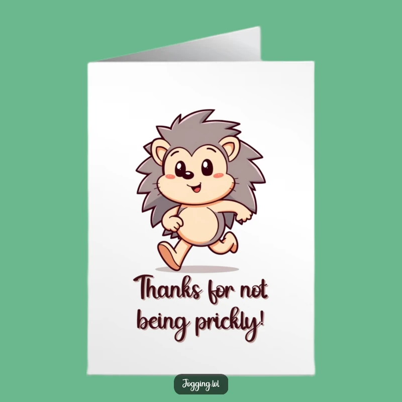 Free Printable Thank You Card: Hedgehog's Swift Thanks, Humorous Downloadable Gift for Appreciation