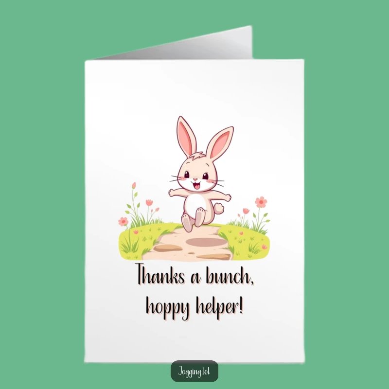 Free Printable Thank You Card: Energetic Rabbit! A Humorous Downloadable Gift of Gratitude.