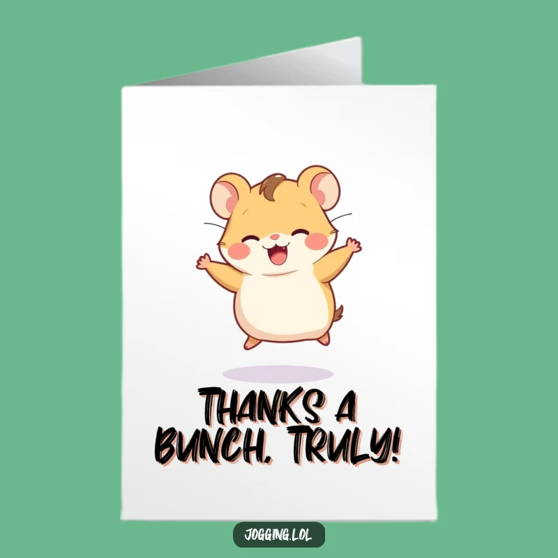 Free Printable Hamster Wheel Thank You Card - Funny Downloadable Greeting for Gratitude