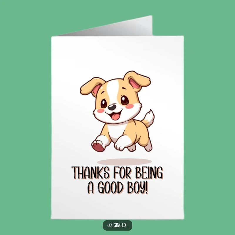 Free Printable Thank You Card: Wagging Dog! A Funny Downloadable Gift of Gratitude.