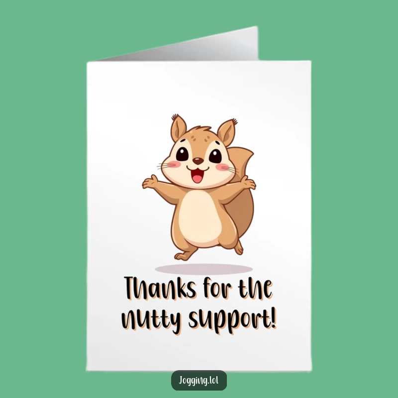 Free Printable Squirrel Thank You Card: Funny Bouncing Downloadable Gift