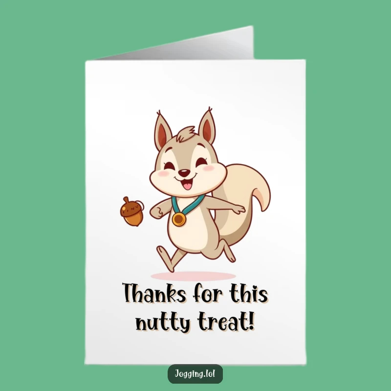 Free Printable Thank You Card: Squirrel's Acorn Joy! A Funny Downloadable Gift of Thanks.