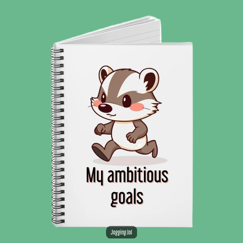 Funny Badger Jogger Notebook: Determined Badger Uphill Journal for Goals