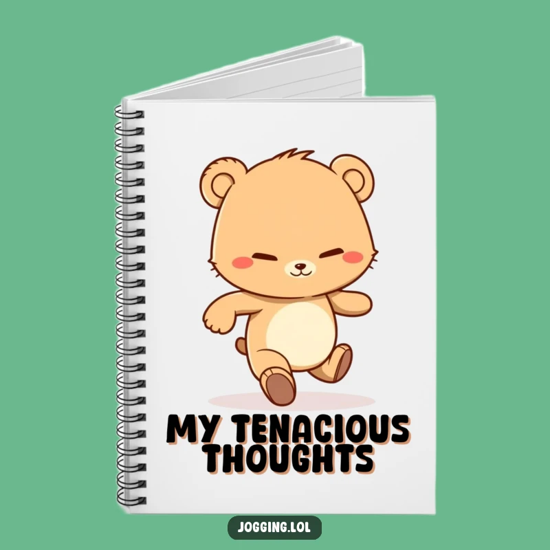 Funny Bear Cub Goal Journal - Determined Jogging Grin Notebook Gift
