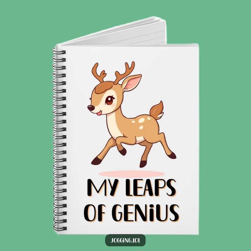 Funny Deer Notebook: Jot Down Ideas with a Smiling Deer's Determined Bound