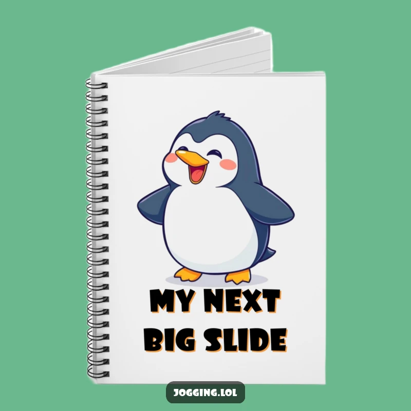 Funny Penguin Sliding Notebook - Journal Character Book for Witty Notes