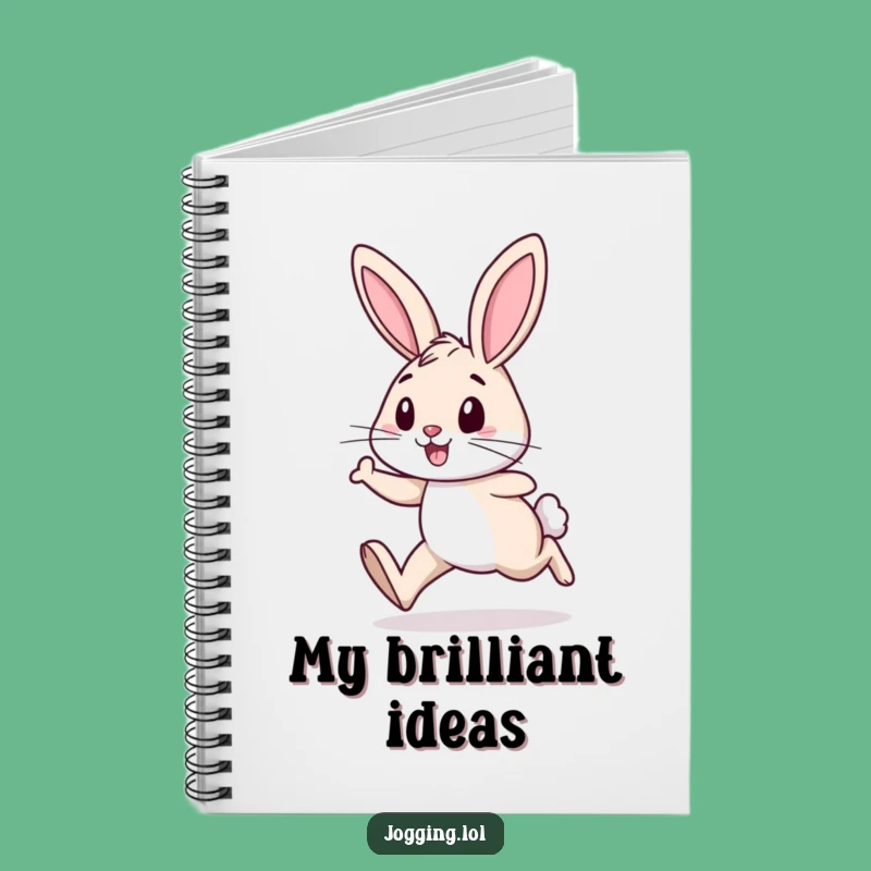 Funny Rabbit Jogging Notebook: Cheerful Hare Runner Journal for Ideas and Notes