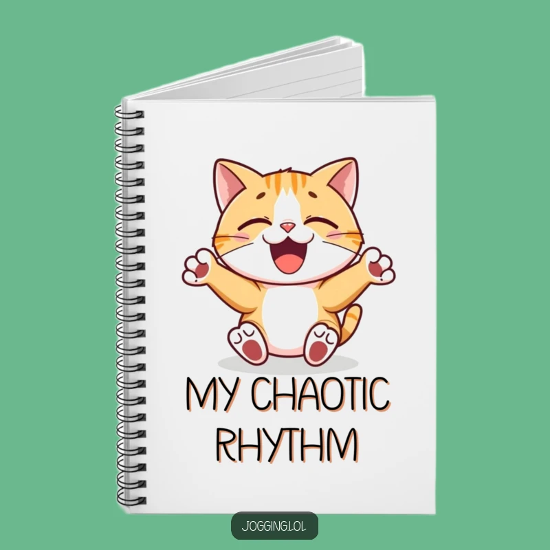 Funny Cat Music Journal - Joyful Pumping Paws Notebook Gift