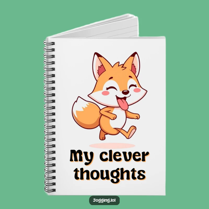 Funny Fox Notebook - Cheerful Jogger Tongue Out Journal Gift