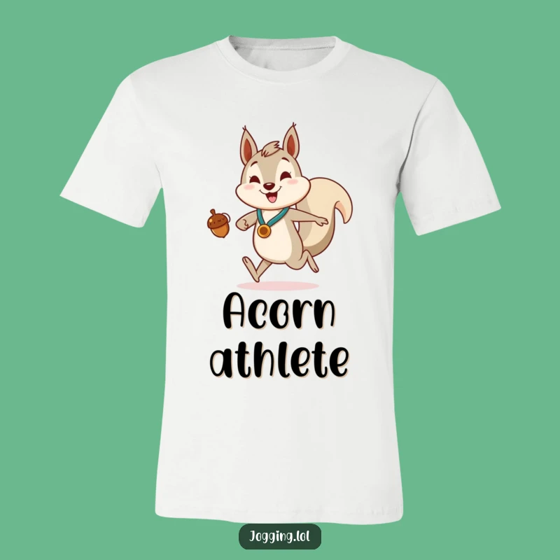 Funny Squirrel Jogger T-Shirt - Enthusiastic Acorn Medal Tee Gift