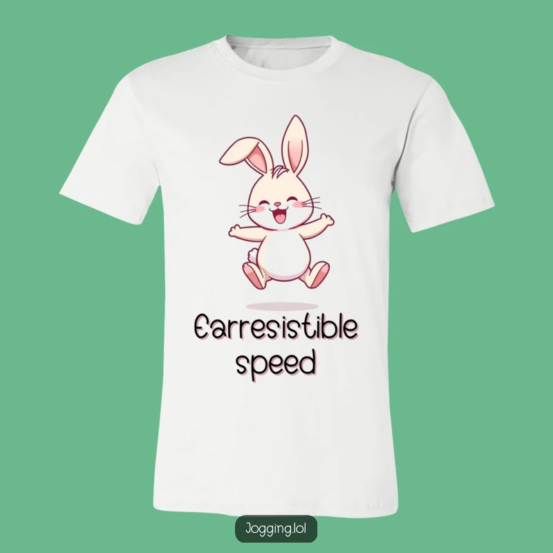 Funny Rabbit Jogging T-Shirt - Comical Floppy-Eared Workout Tee Gift