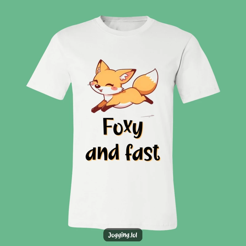 Funny Cheerful Fox T-Shirt - Fast Moving Leap Graphic Tee for Playful People Gift