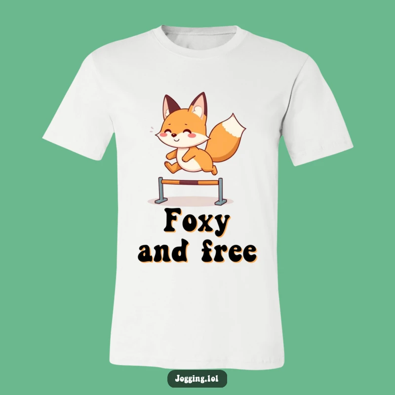 Funny Fox Leap T-Shirt: Playful Character's Joyful Jump, Fun Gift!