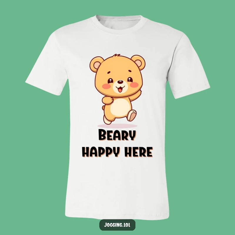 Funny Bear Cub Bouncing Shirt - Gleeful Strider Tee for Joyful Gifts