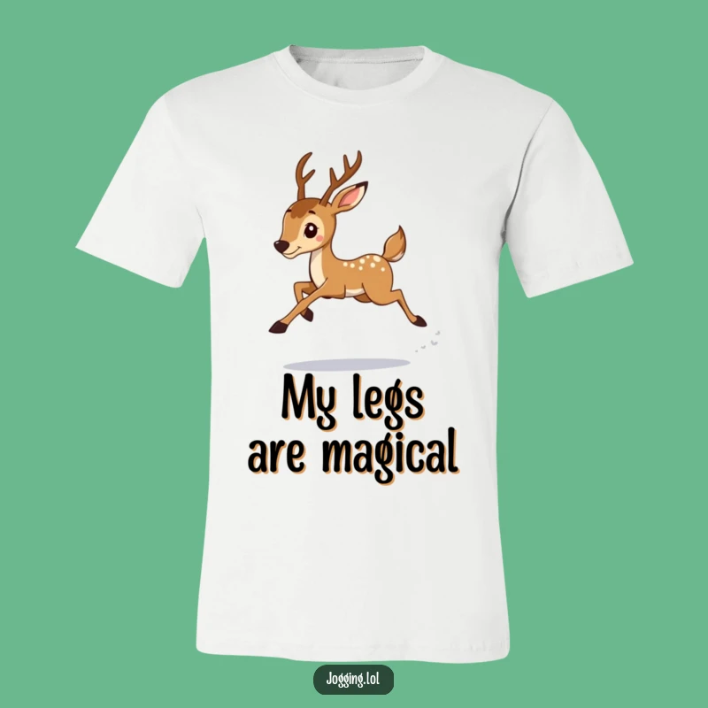 Funny Deer Jogger T-Shirt: Graceful Leaps for Hilarious Workout Style!