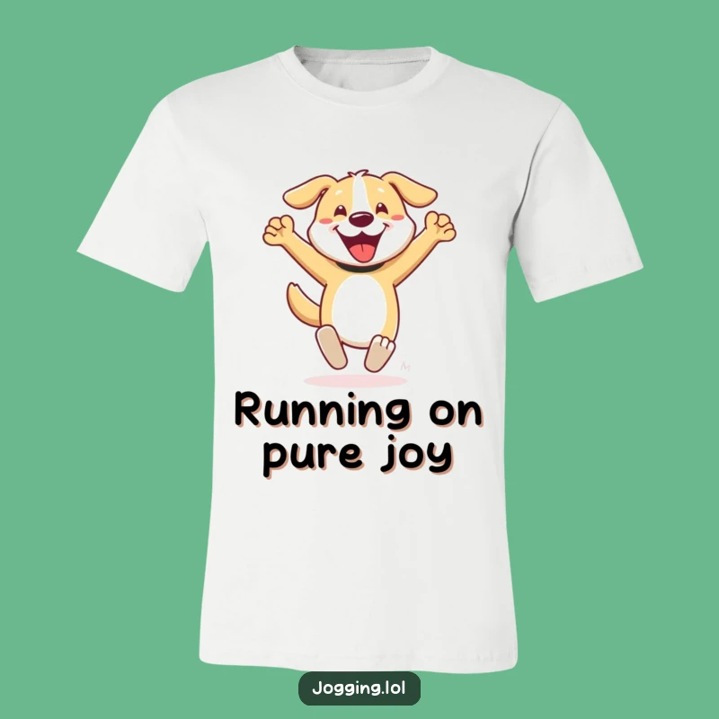 Funny Dog Running Shirt - Enthusiastic Character Tee for Joyful Gifts