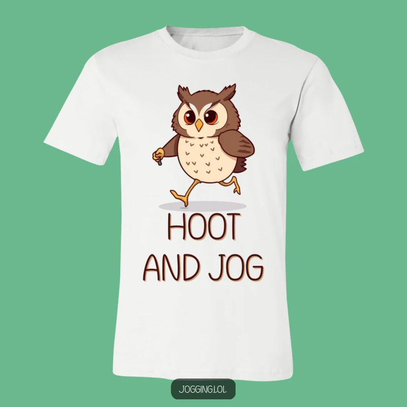 Funny Owl Jogging T-Shirt: Comical Birdy Workout Gift for Fitness Fans