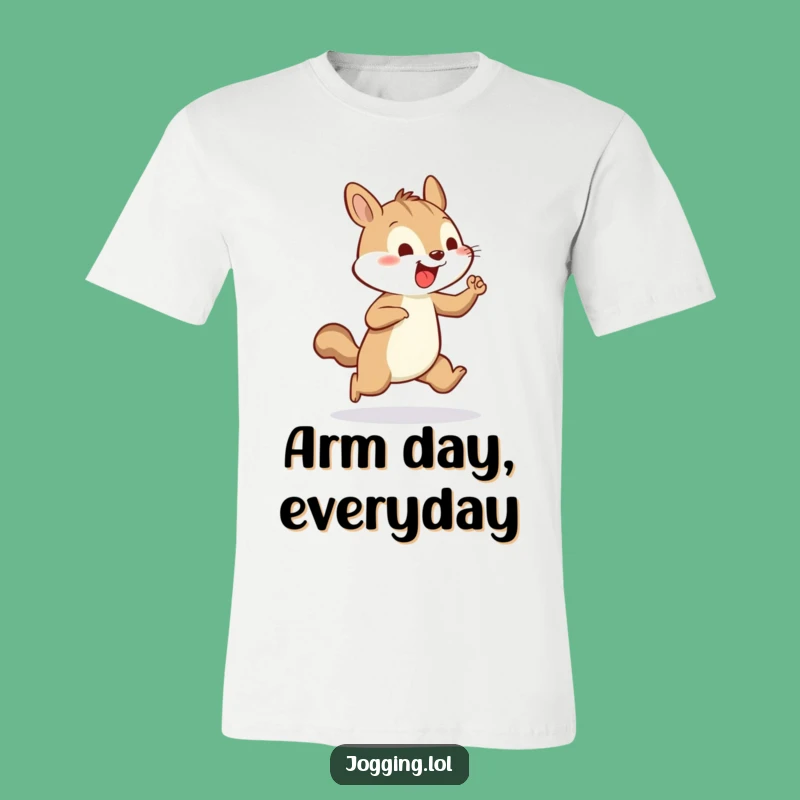 Funny Squirrel Jogging T-Shirt - Energetic Arm Pumping Tee Gift