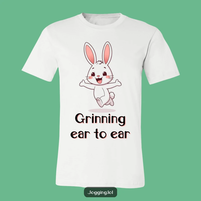 Funny Rabbit Jogging Shirt - Excited Bunny Tee for Cheerful Gifts