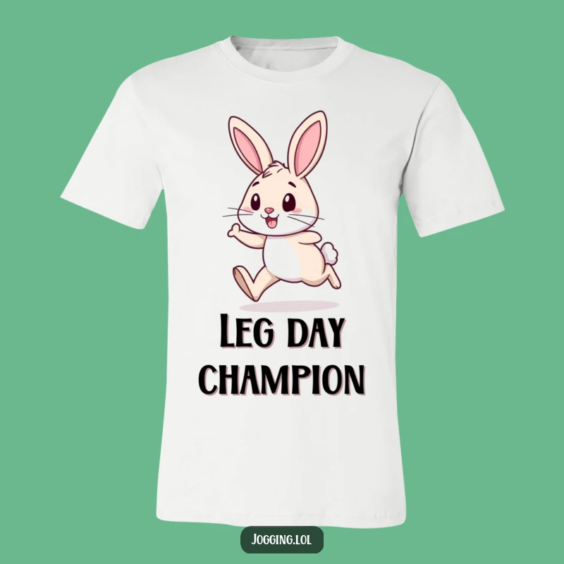 Funny Rabbit Jogging T-Shirt: Cheerful Hare Runner Tee for Active Fun