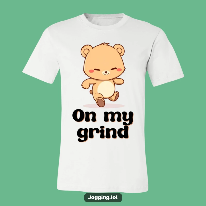 Funny Bear Cub Fitness Tee - Determined Jogging Grin Shirt Gift