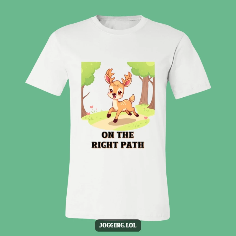 Funny Smiling Deer Bounding T-Shirt - Eager Adventure Graphic Tee