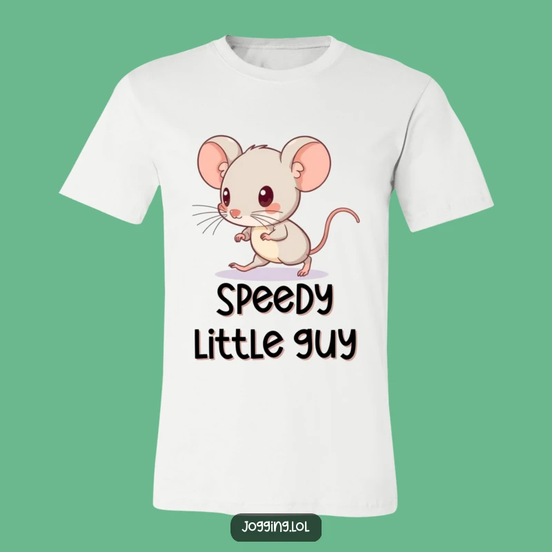 Funny Mouse Runner T-Shirt: Curious Mouse Pace Setter Tee for Active Fun