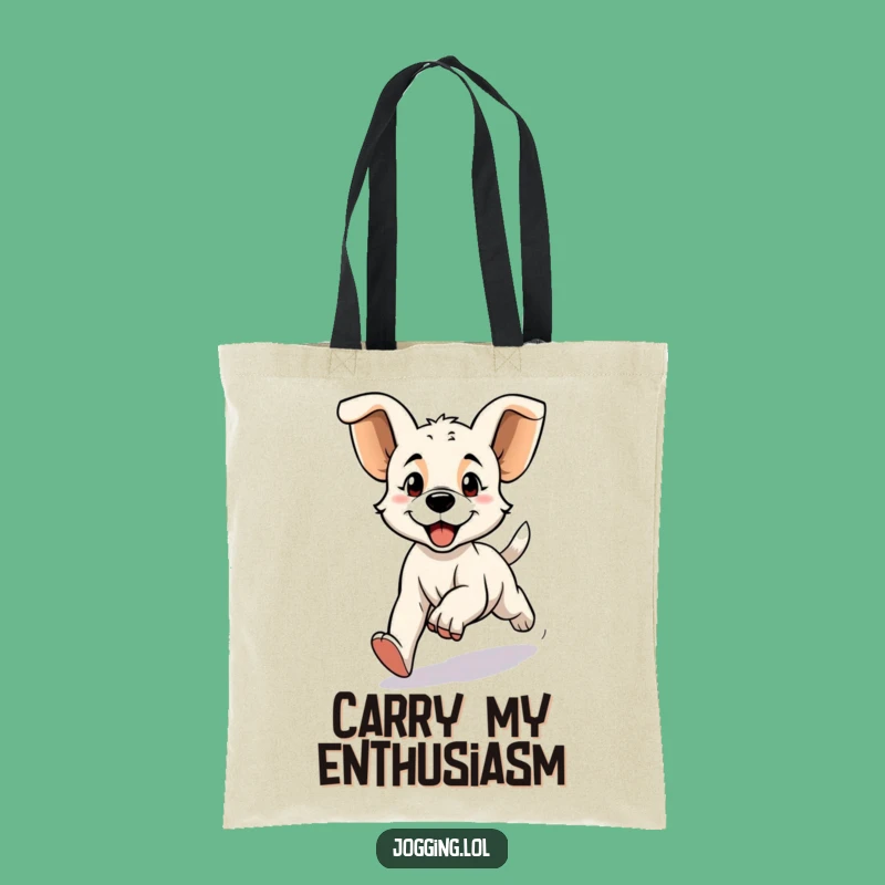 Funny Puppy Jogging Tote Bag: Spacious and Humorous Bag for Dog Lovers