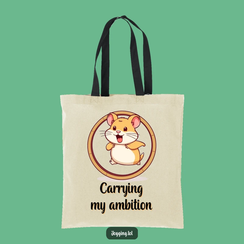 Funny Hamster Wheel Tote Bag: Determined Carry-All for Go-Getters