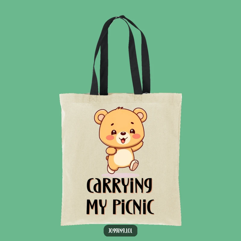 Funny Bear Cub Tote Bag - Gleeful Bouncer's Carry-All for Fun Gifts