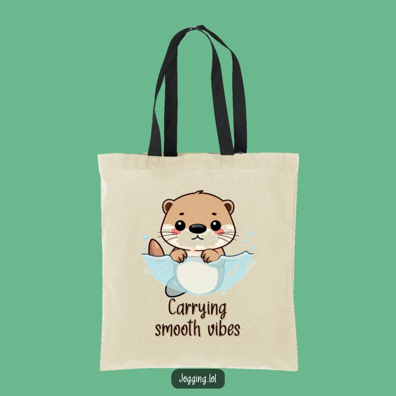 Funny Otter Tote Bag - Determined Otter Swimmer Accessory