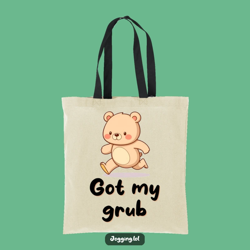 Funny Bear Tote Bag: Carry Your Day with a Diligent Running Bear, Humorous Gift
