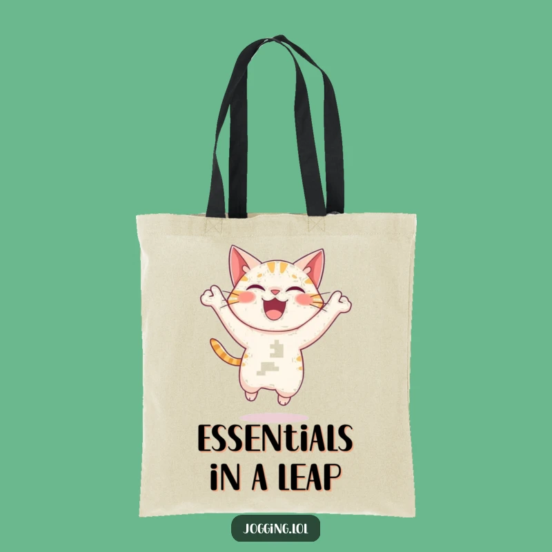 Funny Cat Tote Bag - Joyful Jumper's Carry-All for Fun Gifts