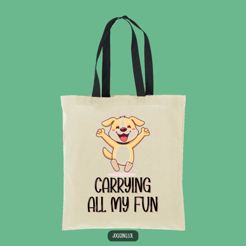 Funny Dog Tote Bag - Enthusiastic Sprinter's Carry-All for Fun Gifts