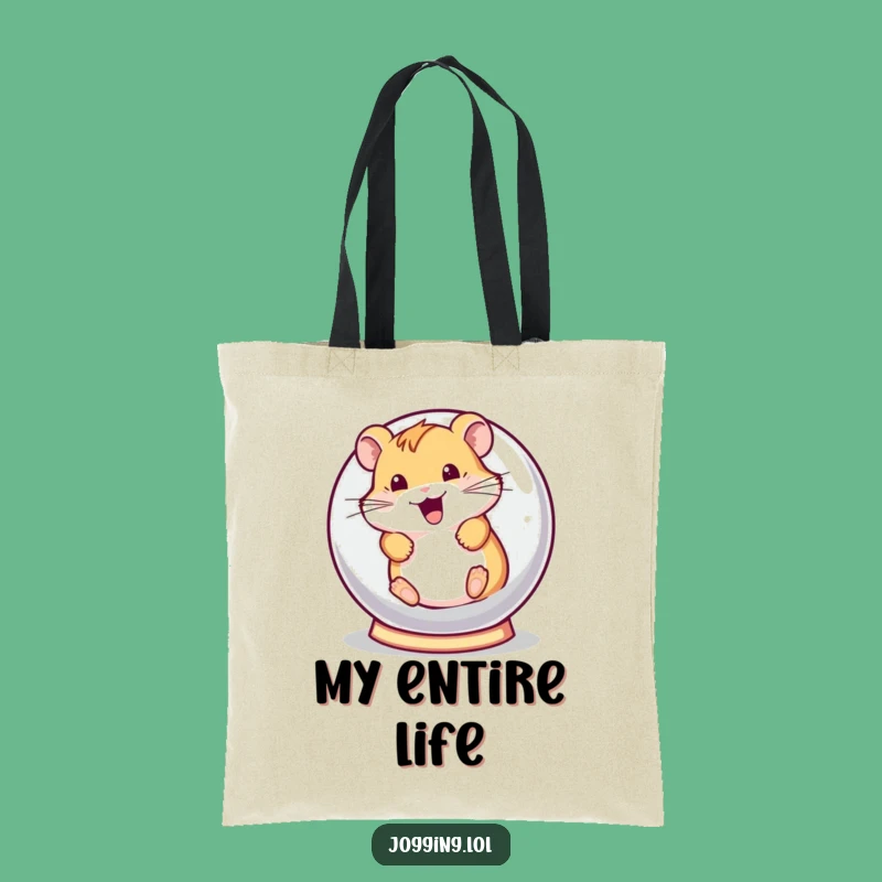 Funny Hamster Tote Bag - Playful Rolling Hamster Ball Bag